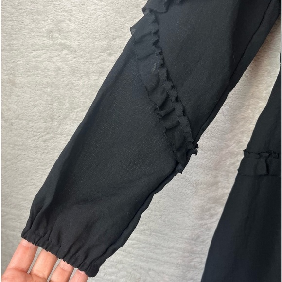 NWT Anthropologie SHILLA The Label Black Corset Tie Back Dress Medium Whimsigoth - Picture 3 of 16